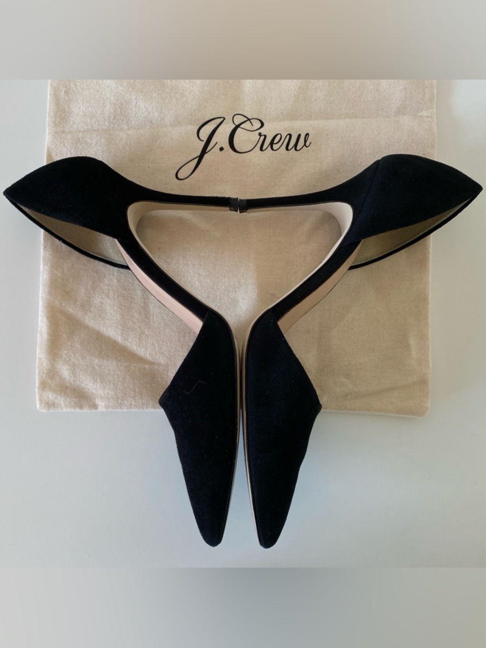 🇮🇹 J.Crew | Elsie suede d’Orsay Black pumps - Picture 6 of 14